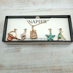 Napier Goldtone Interchangeable Beach/Sea Pendant Set